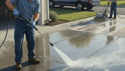 Concrete pressure cleaning in Plymouth, MA for driveways, patios, and walkways by Plymouth Paint Pros