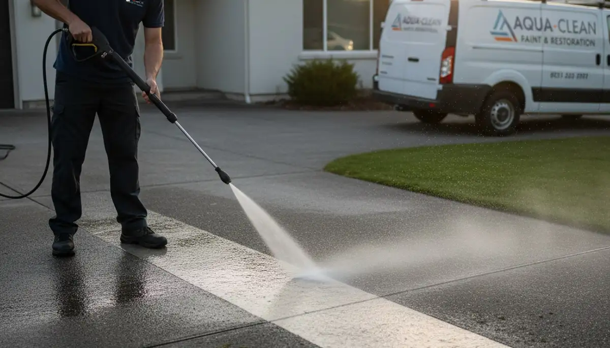 Plymouth, MA concrete pressure cleaning for driveways, patios, and walkways by Plymouth Paint Pros
