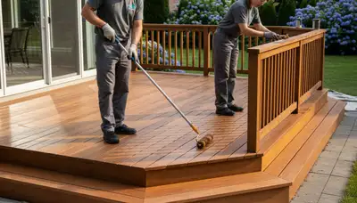 Deck painting service in Plymouth, MA for coastal homes with durable weather-resistant finish