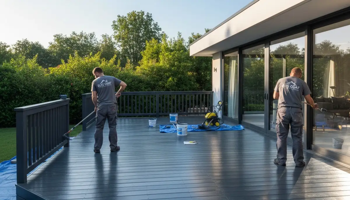 Deck painting in Plymouth, MA for coastal protection and a refreshed outdoor finish