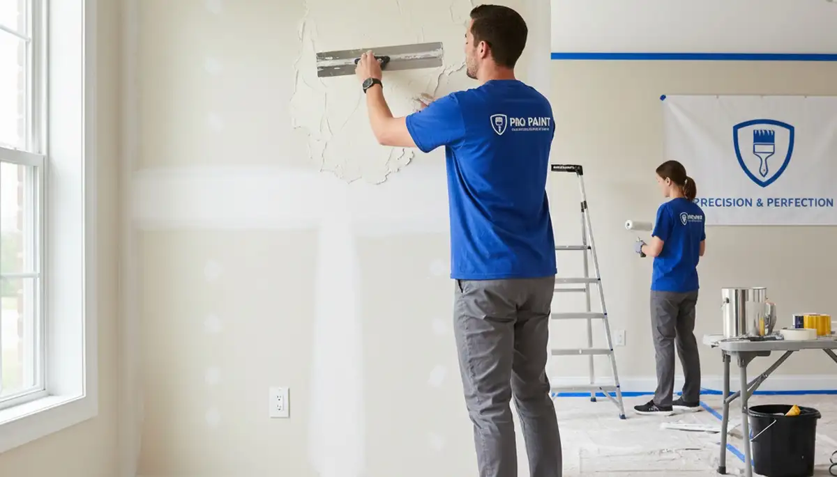 Drywall repair for Plymouth, MA home by Plymouth Paint Pros, fixing cracks and water damage
