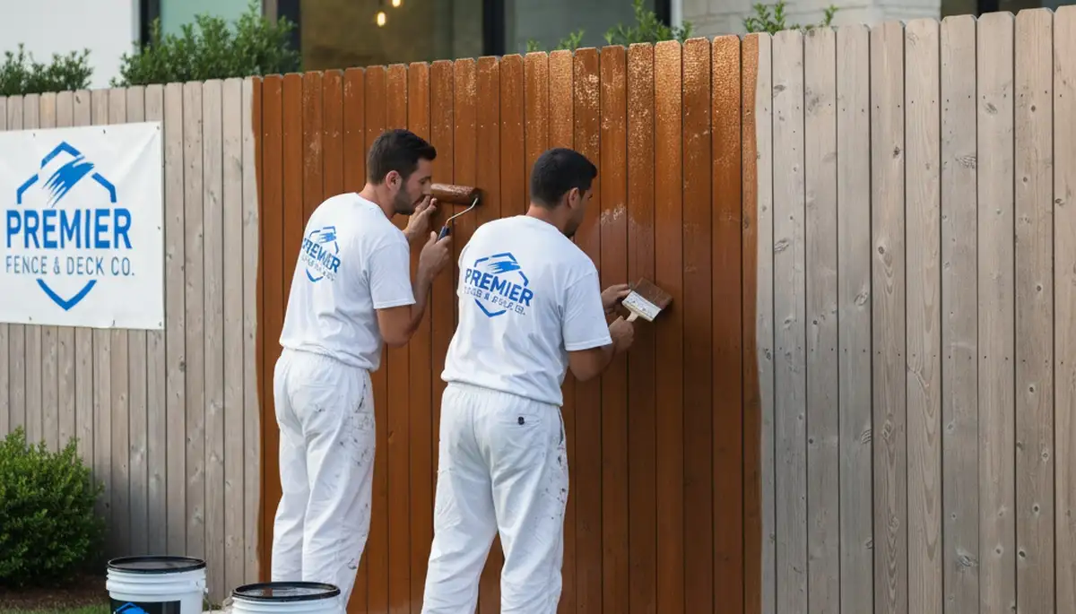 Fence painting service in Plymouth, MA for weather protection and curb appeal