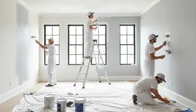 Interior house painting in Plymouth, MA with careful prep and smooth, durable finish