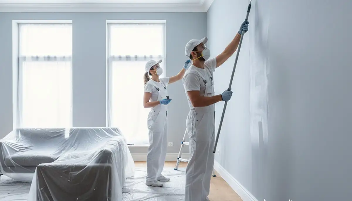 Interior house painting in Plymouth, MA by Plymouth Paint Pros, showing careful prep and clean finish