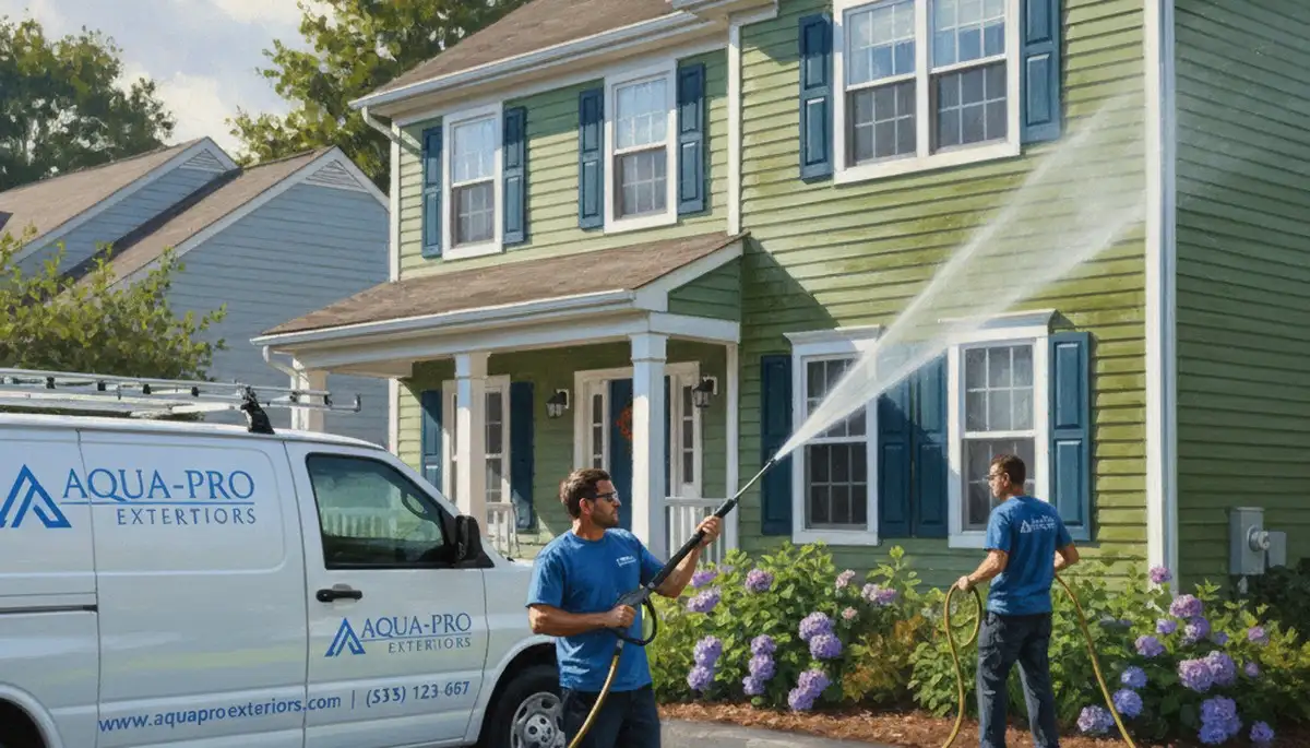 Vinyl siding pressure cleaning in Plymouth, MA for salt, mildew, and grime removal