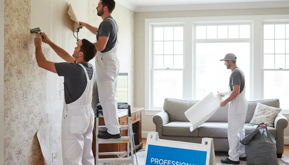 Plymouth, MA wallpaper removal service for coastal homes and older plaster walls by Plymouth Paint Pros